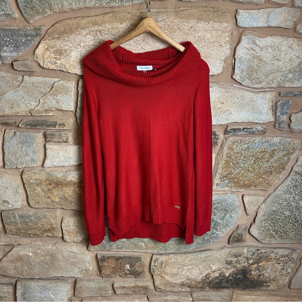 Calvin Klein Vibrant Red Turtleneck Sweater